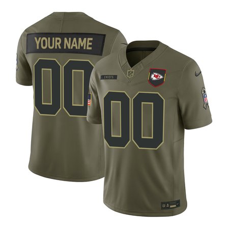 Men's Kansas City Chiefs Custom Nike Olive 2025 Salute to Service Retired Limited Jersey Men's Kansas City Chiefs Custom Nike Olive 2025 Salute to Service Retired Limited Jersey