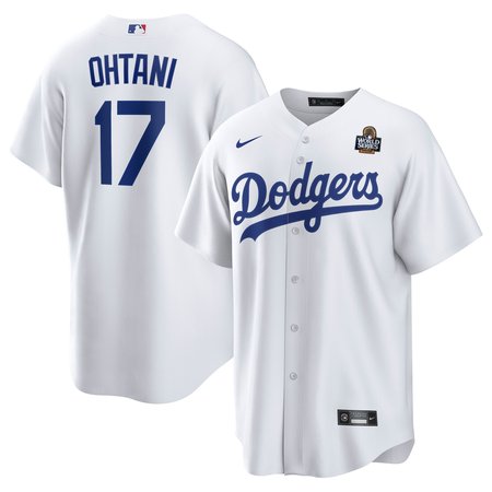 Men's Los Angeles Dodgers Shohei Ohtani White 2024 World Series Home Replica Player Jersey