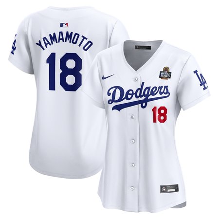 Women's Los Angeles Dodgers Yoshinobu Yamamoto White 2024 World Series Limited Player Jersey
