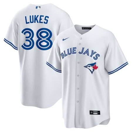 Men's Toronto Blue Jays #38 Nathan Lukes Nike White Home Replica Jersey