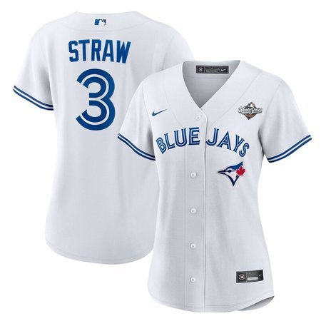 Women's Toronto Blue Jays #3 Myles Straw Nike White Home Replica Jersey
