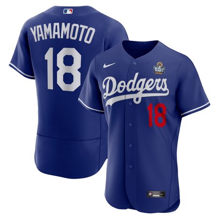 Men's Los Angeles Dodgers Yoshinobu Yamamoto Royal 2024 World Series Alternate Authentic Player Jersey