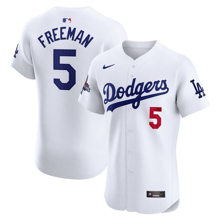 Men's Los Angeles Dodgers Freddie Freeman White 2024 World Series Champions Home Elite Player Jersey