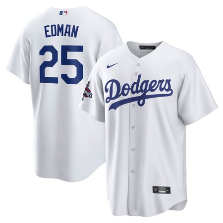 Men's Los Angeles Dodgers Tommy Edman Nike White 2024 World Series Champions Home Replica Player Jersey Men's Los Angeles Dodgers Tommy Edman Nike White 2024 World Series Champions Home Replica Player Jersey