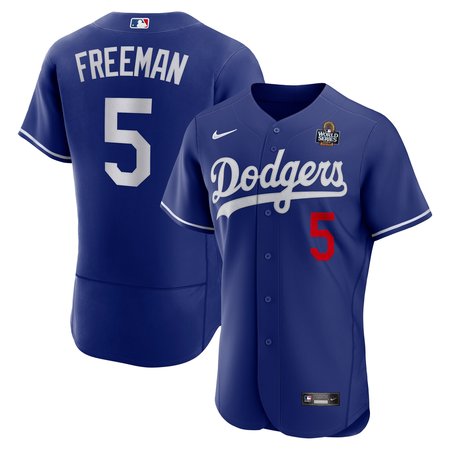 Men's Los Angeles Dodgers Freddie Freeman Royal 2024 World Series Alternate Authentic Player Jersey