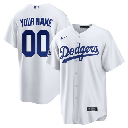 Youth Los Angeles Dodgers White 2025 World Series Champions Home Custom Replica Jersey