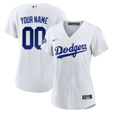 Women's Los Angeles Dodgers White 2025 World Series Champions Home Custom Replica Player Jersey