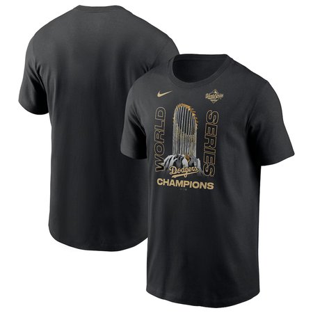 Men's Los Angeles Dodgers Nike Black 2025 World Series Champions Raise The Trophy T-Shirt Men's Los Angeles Dodgers Nike Black 2025 World Series Champions Raise The Trophy T-Shirt