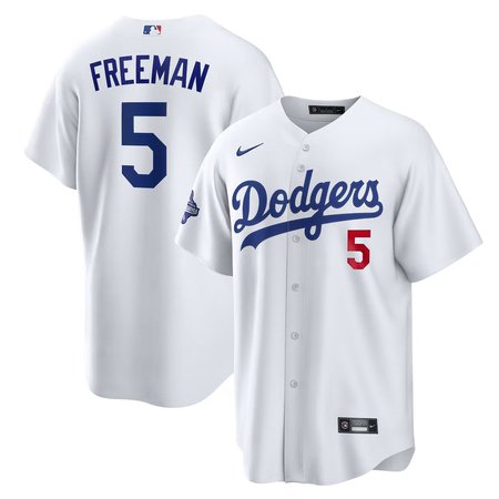 Youth Los Angeles Dodgers #5 Freddie Freeman Nike White Home 2025 World Series Champions Limited Jersey