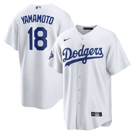 Youth Los Angeles Dodgers #18 Yoshinobu Yamamoto Nike White 2025 World Series Champions Home Replica Jersey