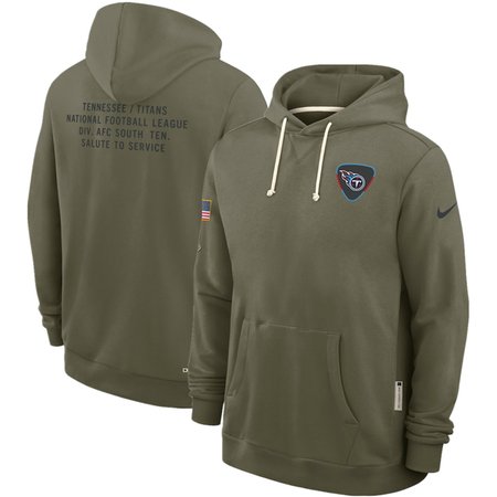 Men's Tennessee Titans Olive 2025 Salute to Service Pullover Hoodie