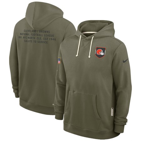 Men's Cleveland Browns Olive 2025 Salute to Service Pullover Hoodie
