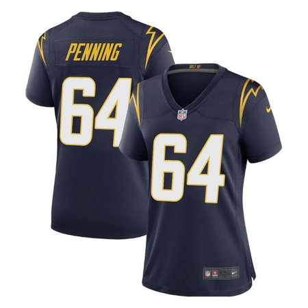 Women's Los Angeles Chargers #64 Trevor Penning Nike Navy Game Jersey