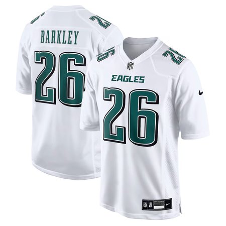 Youth Philadelphia Eagles #26 Saquon Barkley Tundra White Fashion Game Jersey