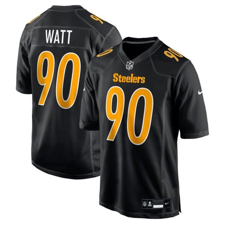 Men's Pittsburgh Steelers #90 T.J. Watt Carbon Black Fashion Game Jersey