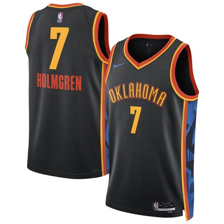 Unisex Oklahoma City Thunder Chet Holmgren Nike Black 2024/25 Swingman Player Jersey - City Edition Unisex Oklahoma City Thunder Chet Holmgren Nike Black 2024/25 Swingman Player Jersey - City Edition