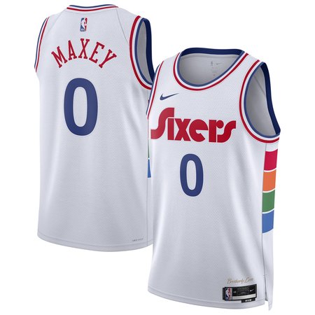 Unisex Philadelphia 76ers Tyrese Maxey Nike White 2024/25 Swingman Player Jersey - City Edition Unisex Philadelphia 76ers Tyrese Maxey Nike White 2024/25 Swingman Player Jersey - City Edition