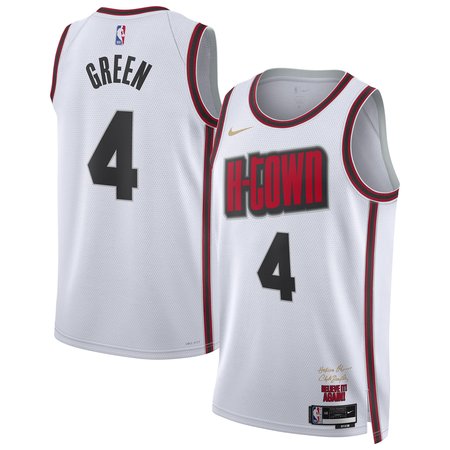 Unisex Houston Rockets #4 Jalen Green White 2024/25 City Edition Swingman Player Jersey
