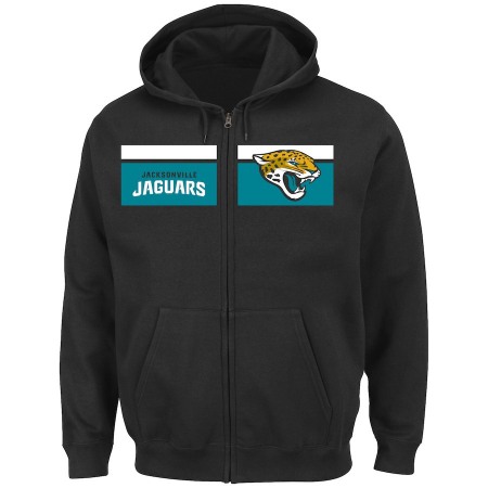 Men's Jacksonville Jaguars Black Touchback Full-Zip NFL Hoodie