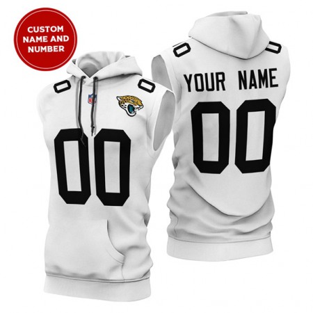 Men's Jacksonville Jaguars Customized White Limited Edition Sleeveless Hoodie Men's Jacksonville Jaguars Customized White Limited Edition Sleeveless Hoodie