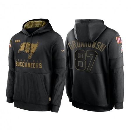 Men's Tampa Bay Buccaneers #87 Rob Gronkowski 2020 Black Salute to Service Sideline Performance Pullover Hoodie Men's Tampa Bay Buccaneers #87 Rob Gronkowski 2020 Black Salute to Service Sideline Performance Pullover Hoodie
