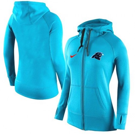 Women's Carolina Panthers Full-Zip Performance Hoodie Light Blue