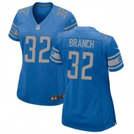 Women's Detroit Lions #32 Brian Branch Blue Stitched Jersey(Run Smaller) Women's Detroit Lions #32 Brian Branch Blue Stitched Jersey(Run Smaller)