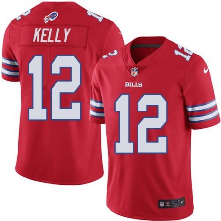 Nike Bills #12 Jim Kelly Red Men's Stitched NFL Elite Rush Jersey Nike Bills #12 Jim Kelly Red Men's Stitched NFL Elite Rush Jersey