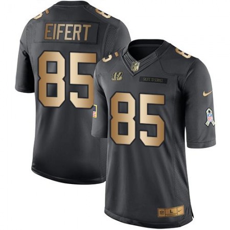 Nike Bengals #85 Tyler Eifert Black Men's Stitched NFL Limited Gold Salute To Service Jersey Nike Bengals #85 Tyler Eifert Black Men's Stitched NFL Limited Gold Salute To Service Jersey