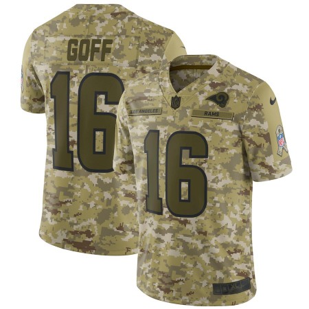 Men's Los Angeles Rams #16 Jared Goff 2018 Camo Salute to Service Limited Stitched NFL Jersey Men's Los Angeles Rams #16 Jared Goff 2018 Camo Salute to Service Limited Stitched NFL Jersey