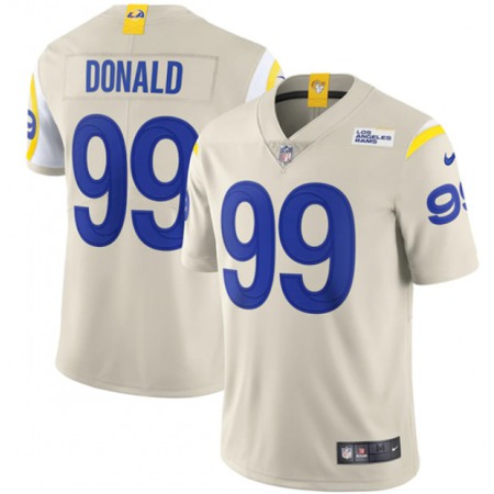 Men's Los Angeles Rams #99 Aaron Donald 2020 Bone Vapor Limited Stitched Jersey Men's Los Angeles Rams #99 Aaron Donald 2020 Bone Vapor Limited Stitched Jersey