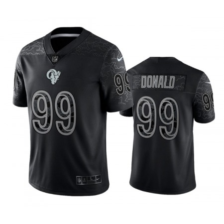 Men's Los Angeles Rams #99 Aaron Donald Black Reflective Limited Stitched Football Jersey Men's Los Angeles Rams #99 Aaron Donald Black Reflective Limited Stitched Football Jersey