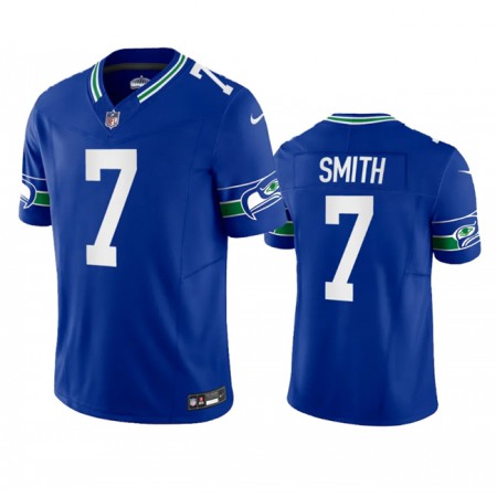 Men's Seattle Seahawks #7 Geno Smith Royal 2023 F.U.S.E. Vapor Limited Throwback Stitched Jersey Men's Seattle Seahawks #7 Geno Smith Royal 2023 F.U.S.E. Vapor Limited Throwback Stitched Jersey