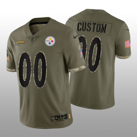 Men's Pittsburgh Steelers ACTIVE PLAYER Custom Olive 2022 Salute To Service Limited Stitched Jersey Men's Pittsburgh Steelers ACTIVE PLAYER Custom Olive 2022 Salute To Service Limited Stitched Jersey