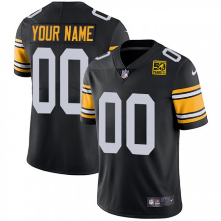 Men's Pittsburgh Steelers Active Player Custom Black 2023 50th Anniversary Vapor Untouchable Limited Jersey Men's Pittsburgh Steelers Active Player Custom Black 2023 50th Anniversary Vapor Untouchable Limited Jersey