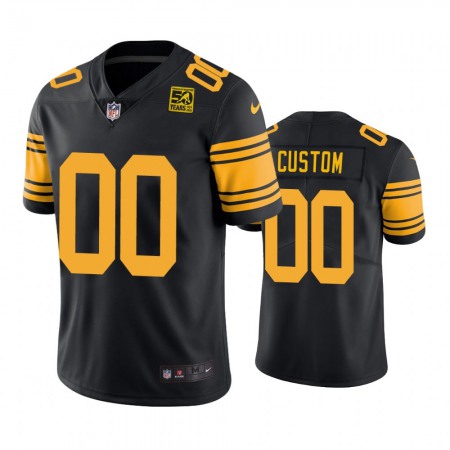 Men's Pittsburgh Steelers Active Player Custom Black 2023 Color Rush 50th Anniversary Limited Jersey Men's Pittsburgh Steelers Active Player Custom Black 2023 Color Rush 50th Anniversary Limited Jersey