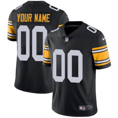 Men's Pittsburgh Steelers Customized Black Alternate Vapor Untouchable NFL Stitched Limited Jersey Men's Pittsburgh Steelers Customized Black Alternate Vapor Untouchable NFL Stitched Limited Jersey