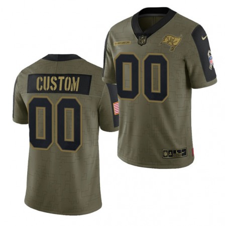 Men's Tampa Bay Buccaneers ACTIVE PLAYER Custom 2021 Olive Salute To Service Limited Stitched Jersey Men's Tampa Bay Buccaneers ACTIVE PLAYER Custom 2021 Olive Salute To Service Limited Stitched Jersey