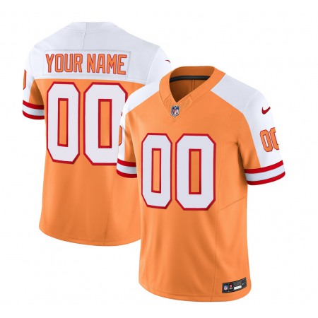 Men's Tampa Bay Buccaneers Active Player Custom 2023 F.U.S.E.White/Orange Throwback Limited Stitched Jersey Men's Tampa Bay Buccaneers Active Player Custom 2023 F.U.S.E.White/Orange Throwback Limited Stitched Jersey
