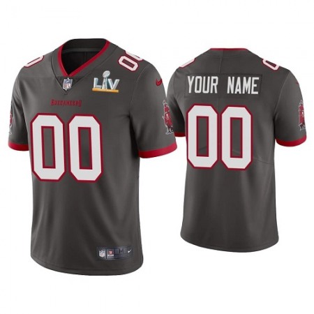 Men's Tampa Bay Buccaneers Customized 2021 Grey Super Bowl LV Limited Stitched Jersey Men's Tampa Bay Buccaneers Customized 2021 Grey Super Bowl LV Limited Stitched Jersey