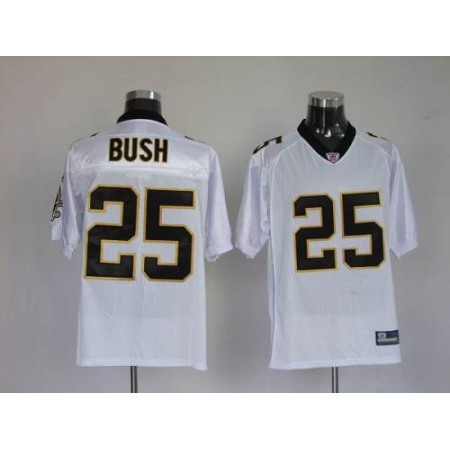 Saints #25 Reggie Bush White Stitched Youth NFL Jersey