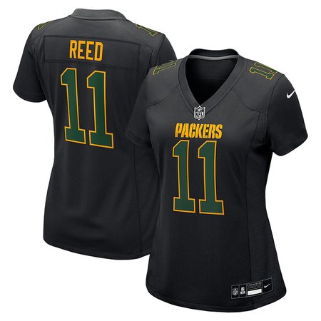 Women's Green Bay Packers #11 Jayden Reed Carbon Black Fashion Game Jersey