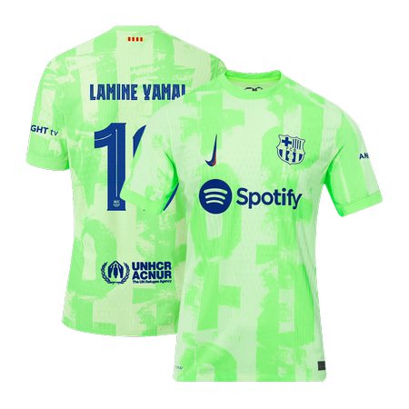 Men's LAMINE YAMAL #19 Barcelona Third Away Authentic Soccer Jersey - UCL 2024/25