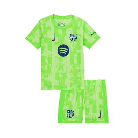 Kid's Barcelona Third Away Soccer Jersey Kit - UCL (Spotify Logo Without Text) 2024/25