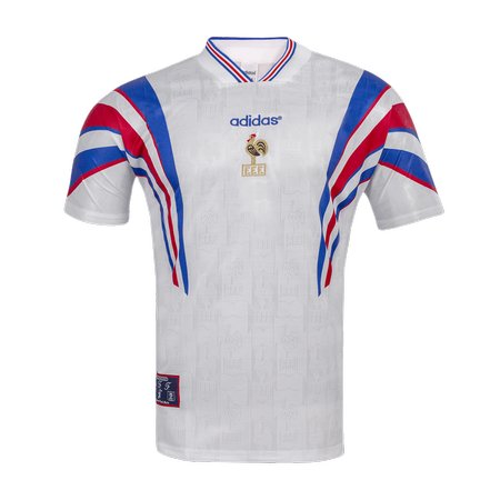 Men's France Away Retro Soccer Jersey 1996