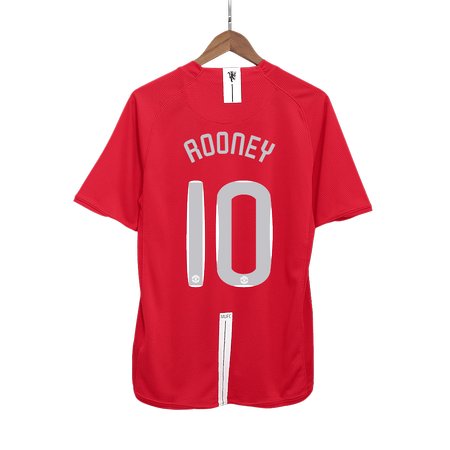 Men's ROONEY #10 Manchester United Home Retro Soccer Jersey - UCL Final 2007/08 Men's ROONEY #10 Manchester United Home Retro Soccer Jersey - UCL Final 2007/08