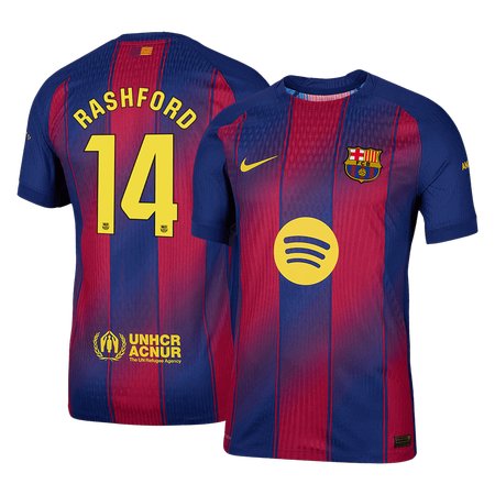 Men's RASHFORD #14 Barcelona Home Authentic Soccer Jersey 2025/26 Men's RASHFORD #14 Barcelona Home Authentic Soccer Jersey 2025/26