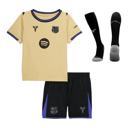 Kid's Barcelona Away Soccer Jersey Full Kit 2025/26