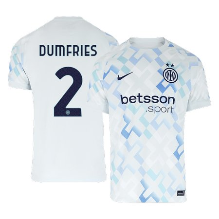 Men's DUMFRIES #2 Inter Milan Away Replica Soccer Jersey 2025/26