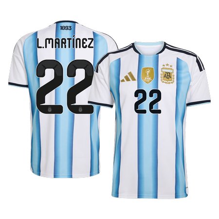 Men's L.MARTíNEZ #22 Argentina Home Replica Soccer Jersey World Cup 2026